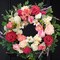 22 Inch Spring/Summer Floral Wreaths for Front Door,Artificial Decoration Wreath with Rose Dahlia Hydrangea for Home Valentine Wedding Mothers Day Decor(RED)